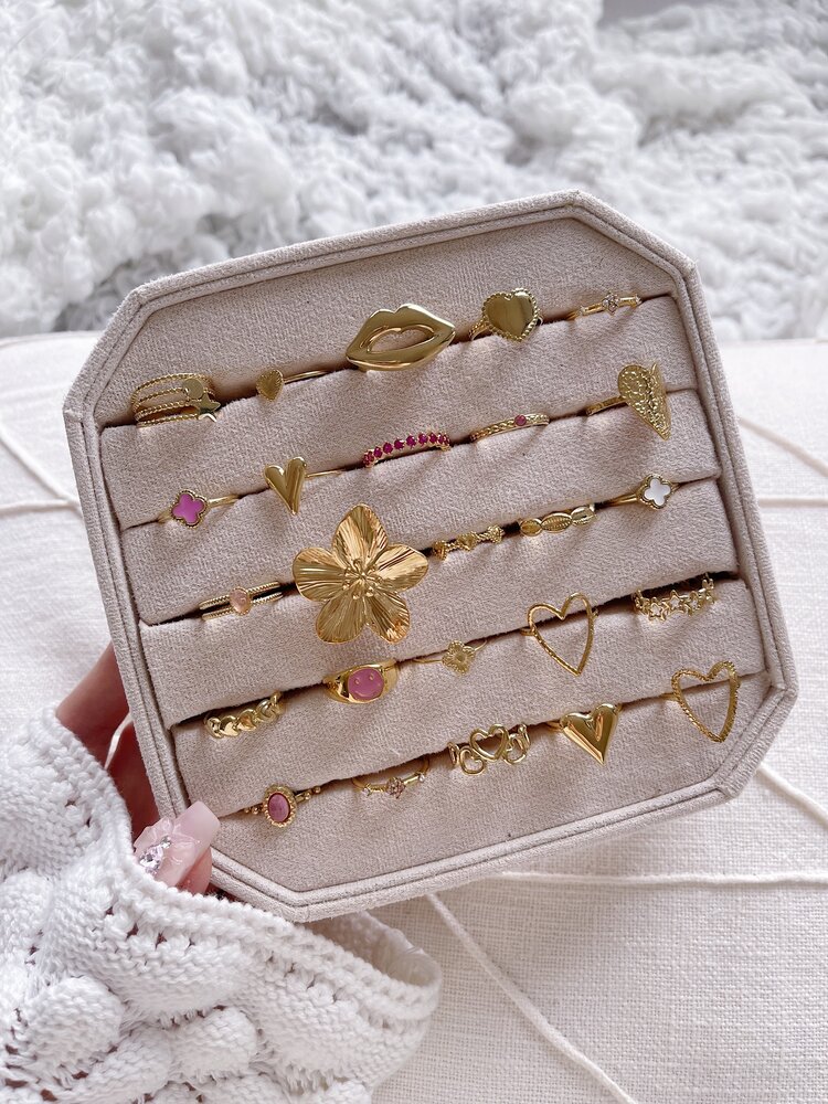 Gold Delicate Large Flower Ring