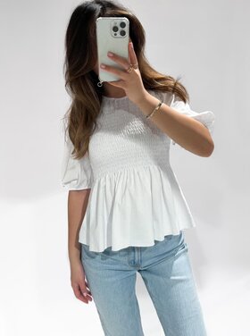 Cherie Smock Top / White