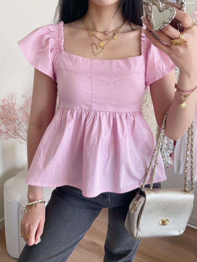 Mina Sweetheart Top / Pink