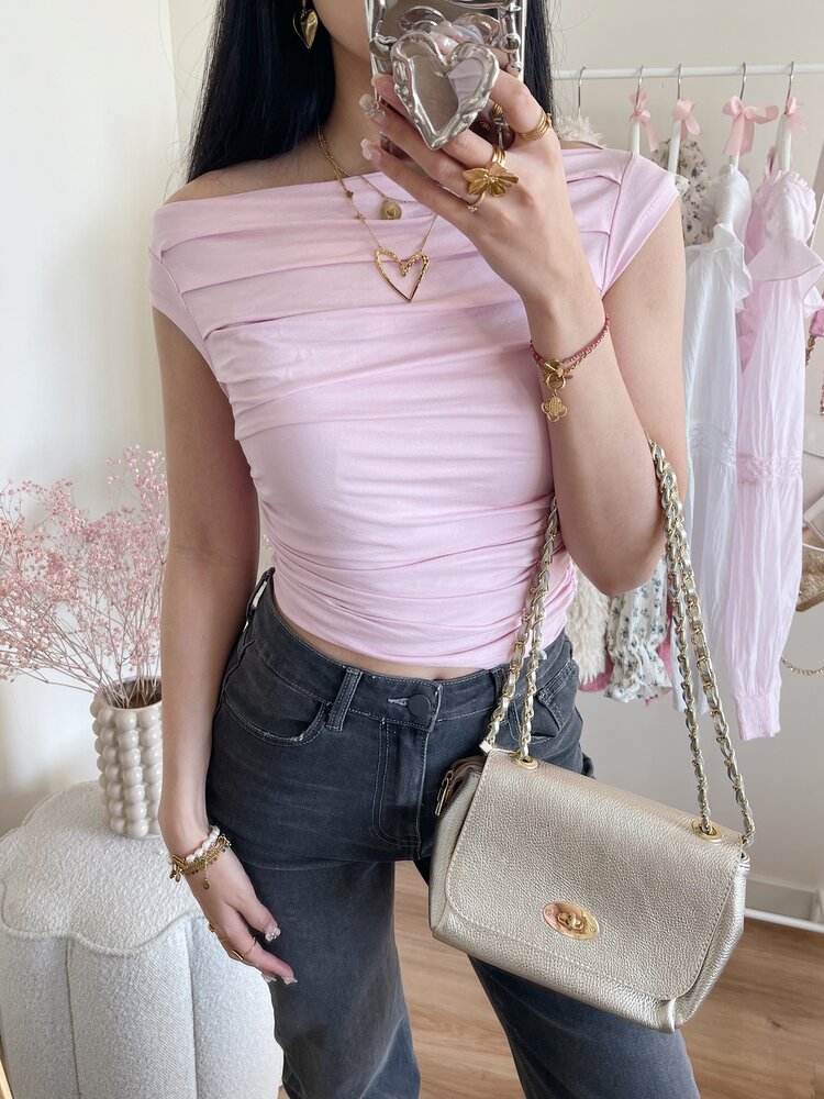 Estee Off Shoulder Top / Baby Pink