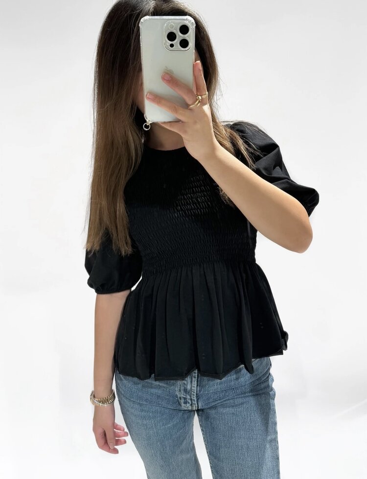 Cherie Smock Top / Black