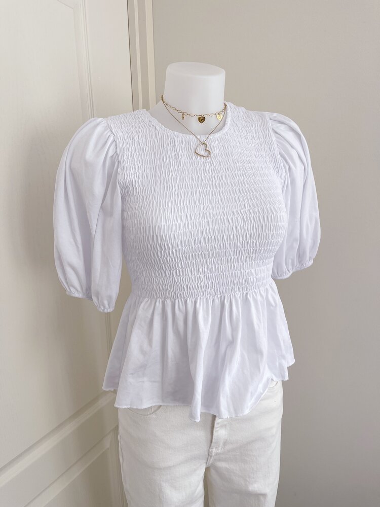 Cherie Smock Top / White