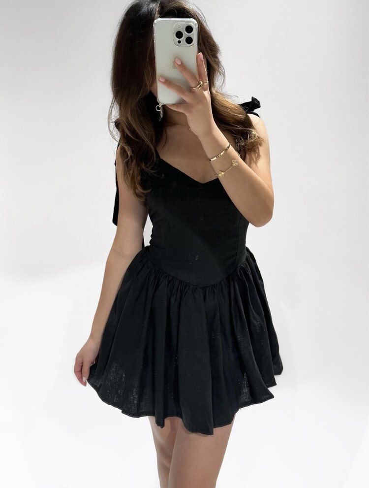 Malina Bow Playsuit / Black
