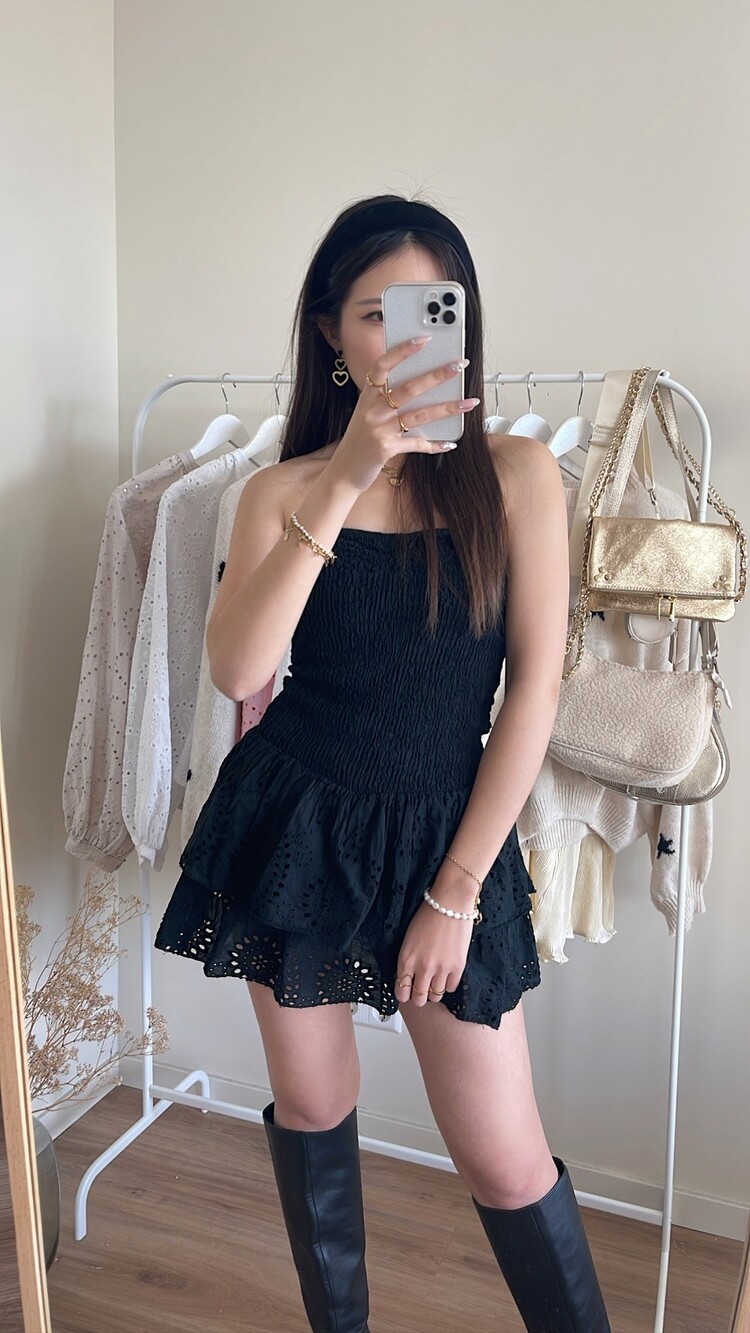 Bella Embroidered Tube Dress / Pink