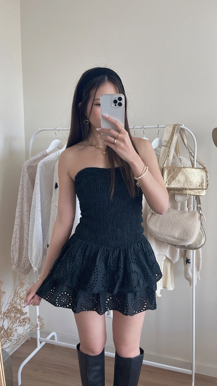 Bella Embroidered Tube Dress / Pink