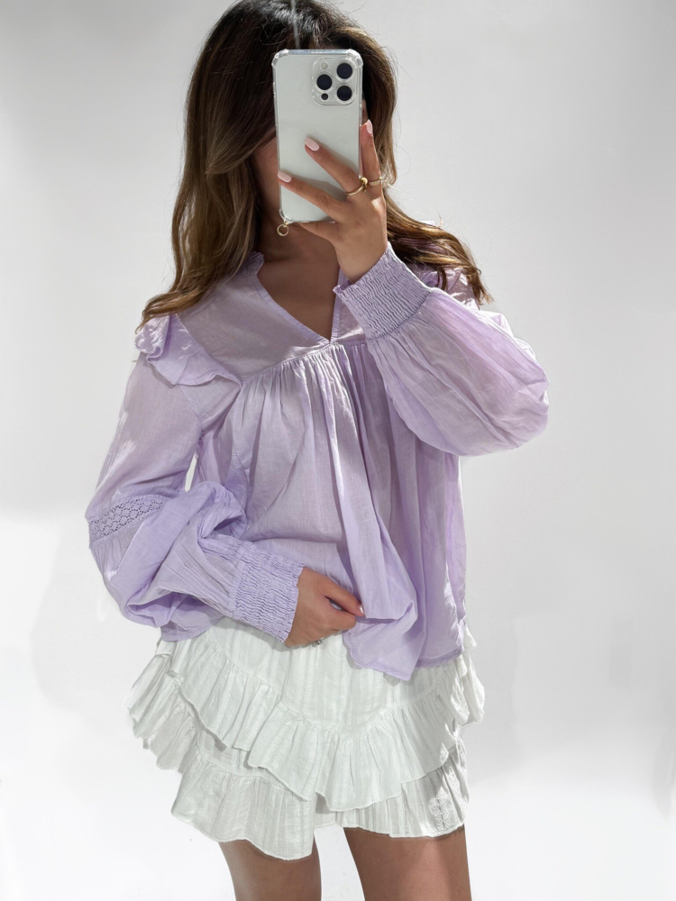 Lenae Ruffle Blouse / Lilac