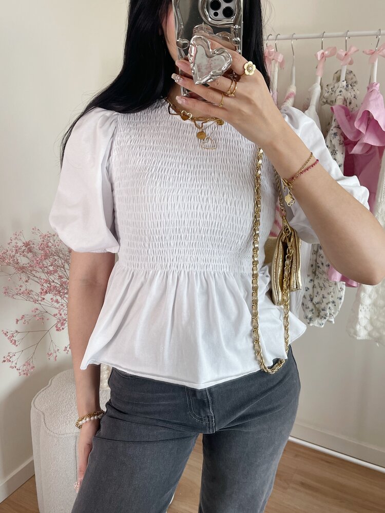 Cherie Smock Top / White