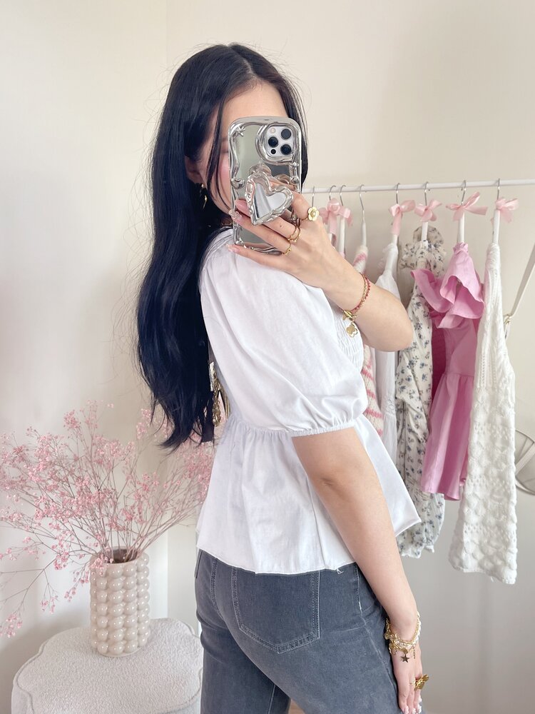 Cherie Smock Top / White