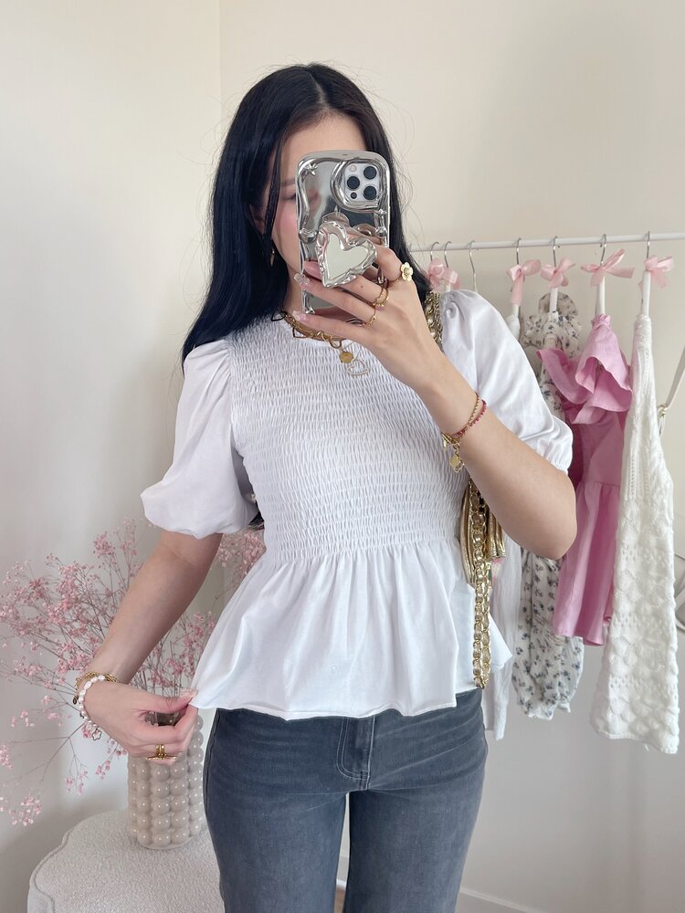 Cherie Smock Top / White