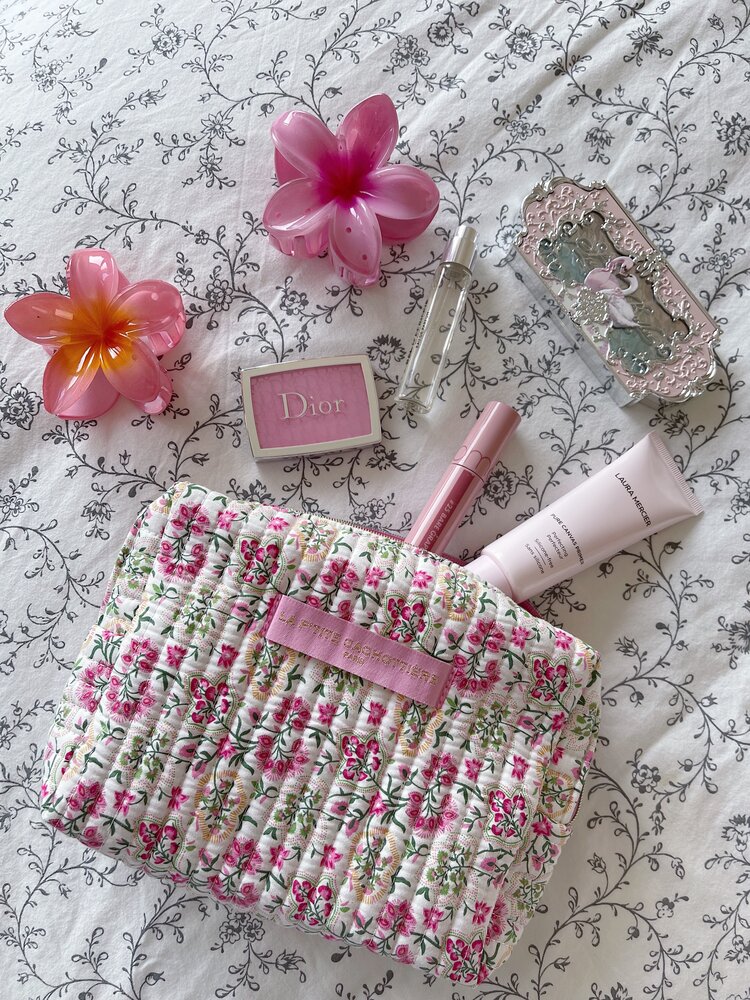 Marly Flower Toiletry Bag / Pink (Medium)