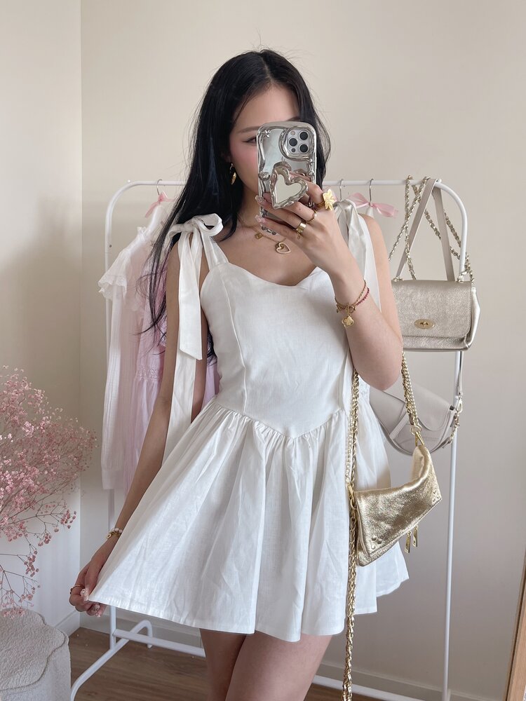 Malina Bow Playsuit / White