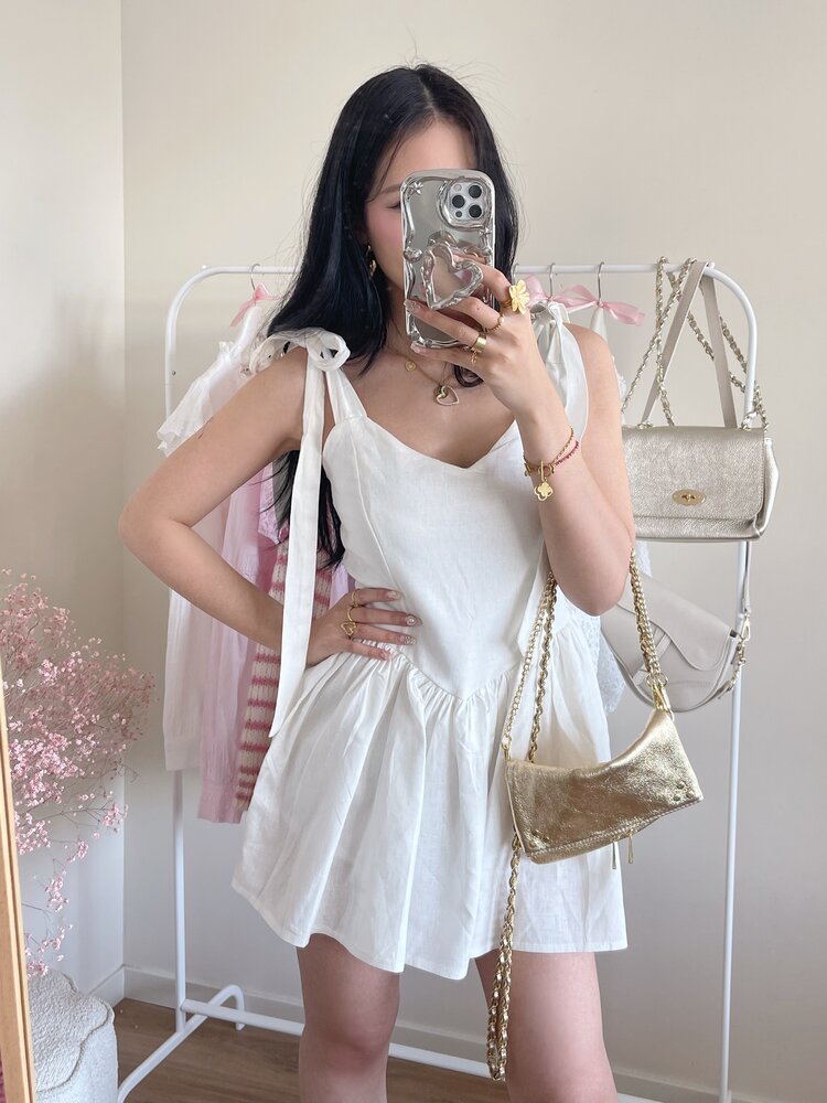 Malina Bow Playsuit / White