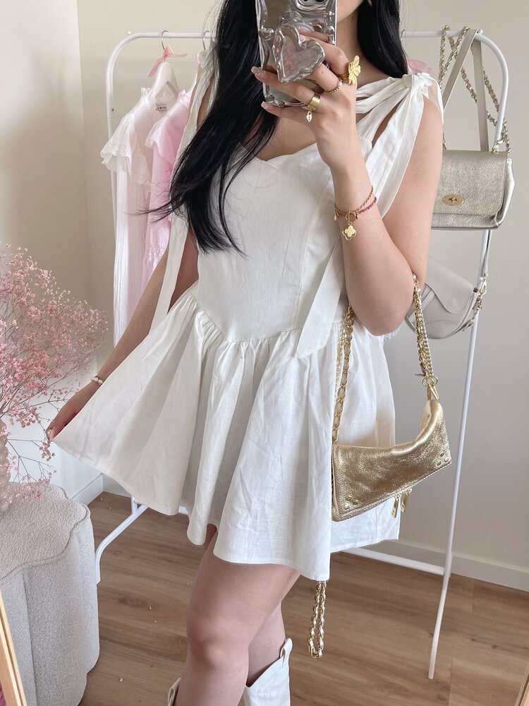 Malina Bow Playsuit / White