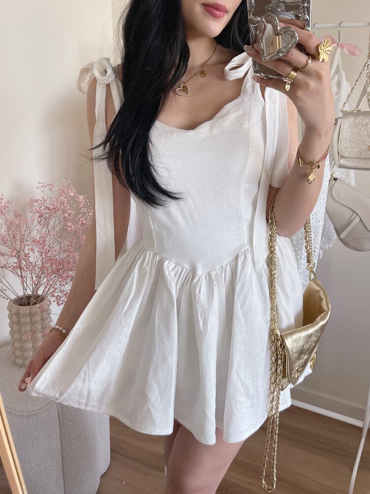 Malina Bow Playsuit / White