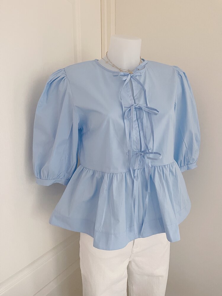 Livia Bow Blouse / Blue