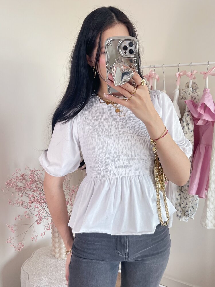 Cherie Smock Top / Light Pink