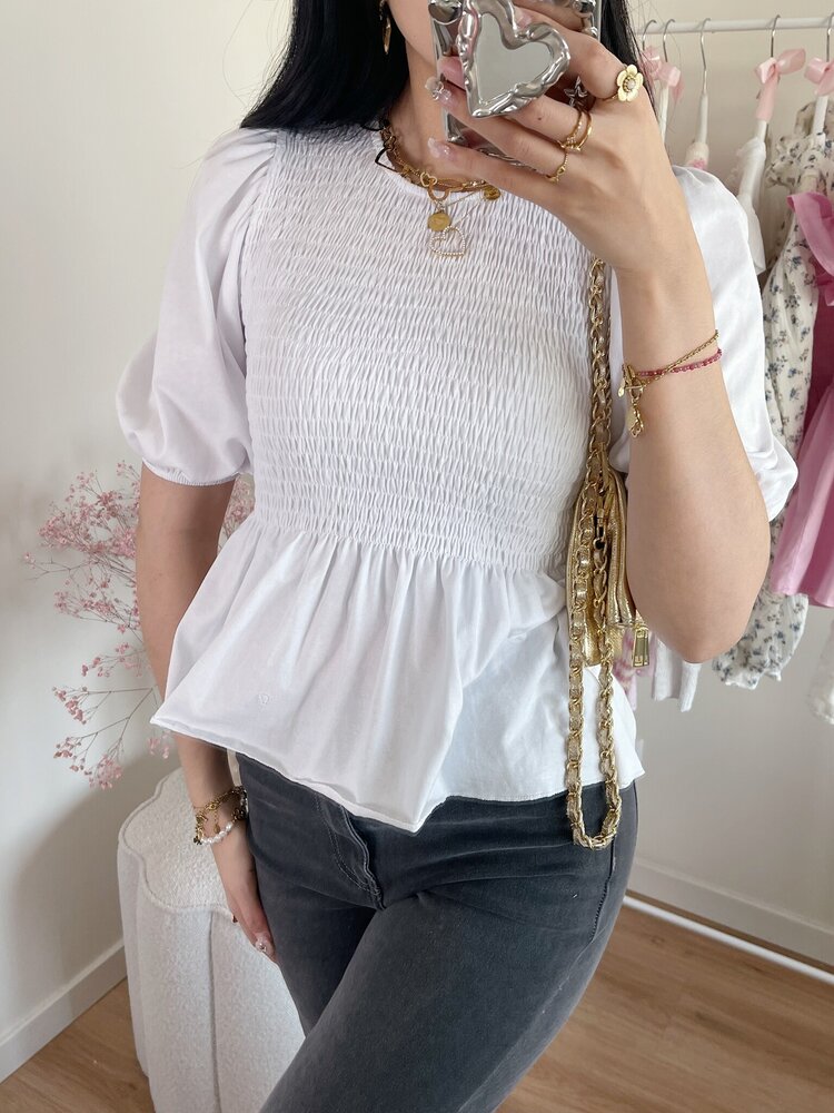 Cherie Smock Top / Light Pink