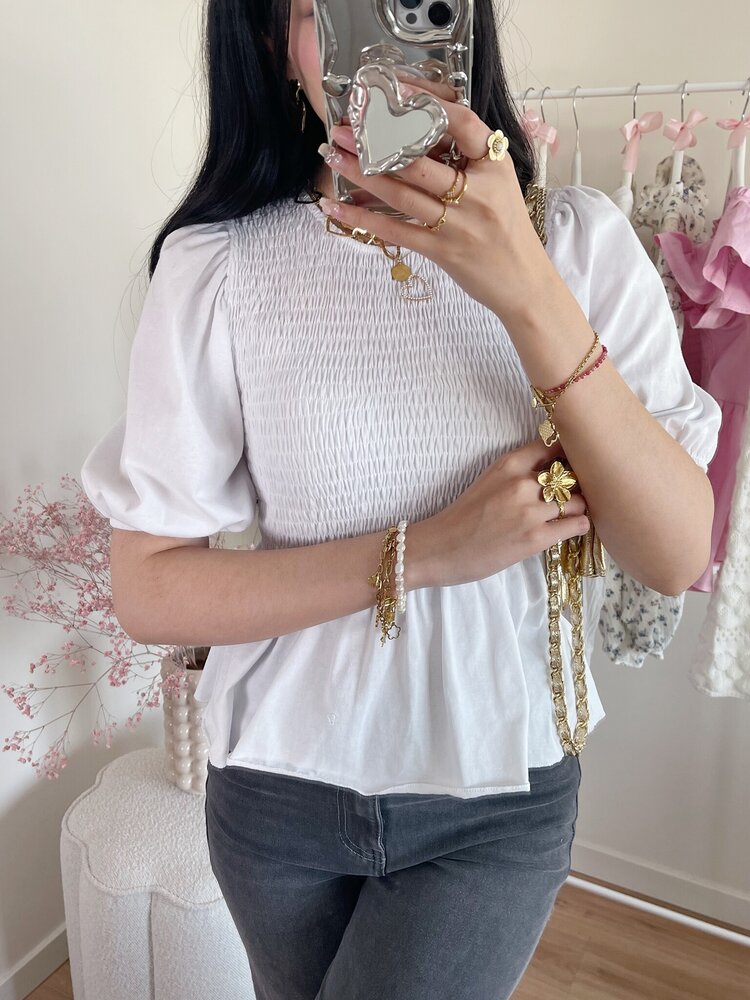 Cherie Smock Top / Light Pink