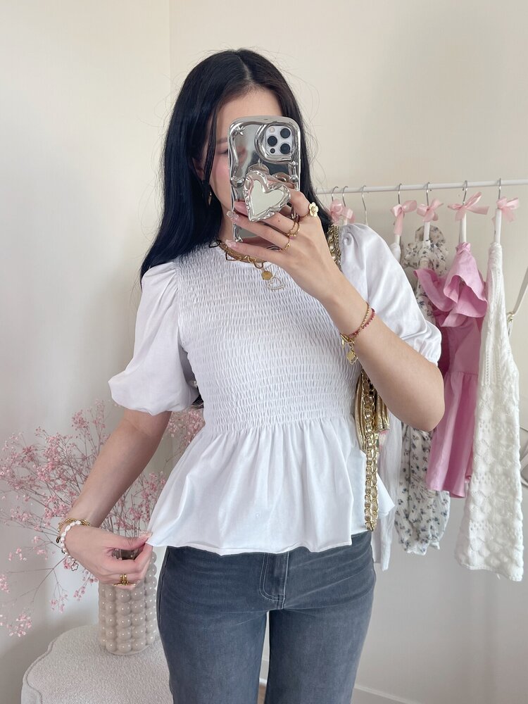 Cherie Smock Top / Light Pink