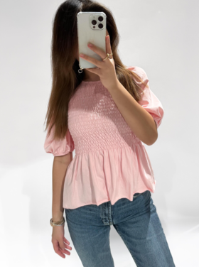Cherie Smock Top / Light Pink