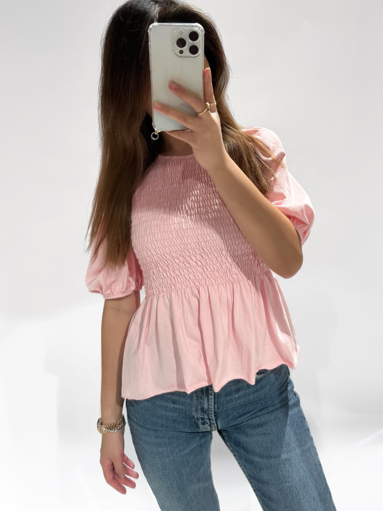 Cherie Smock Top / Light Pink