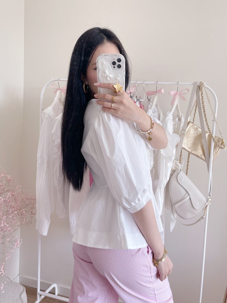 Livia Bow Blouse / White