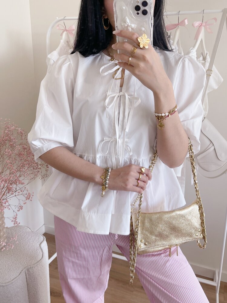 Livia Bow Blouse / White