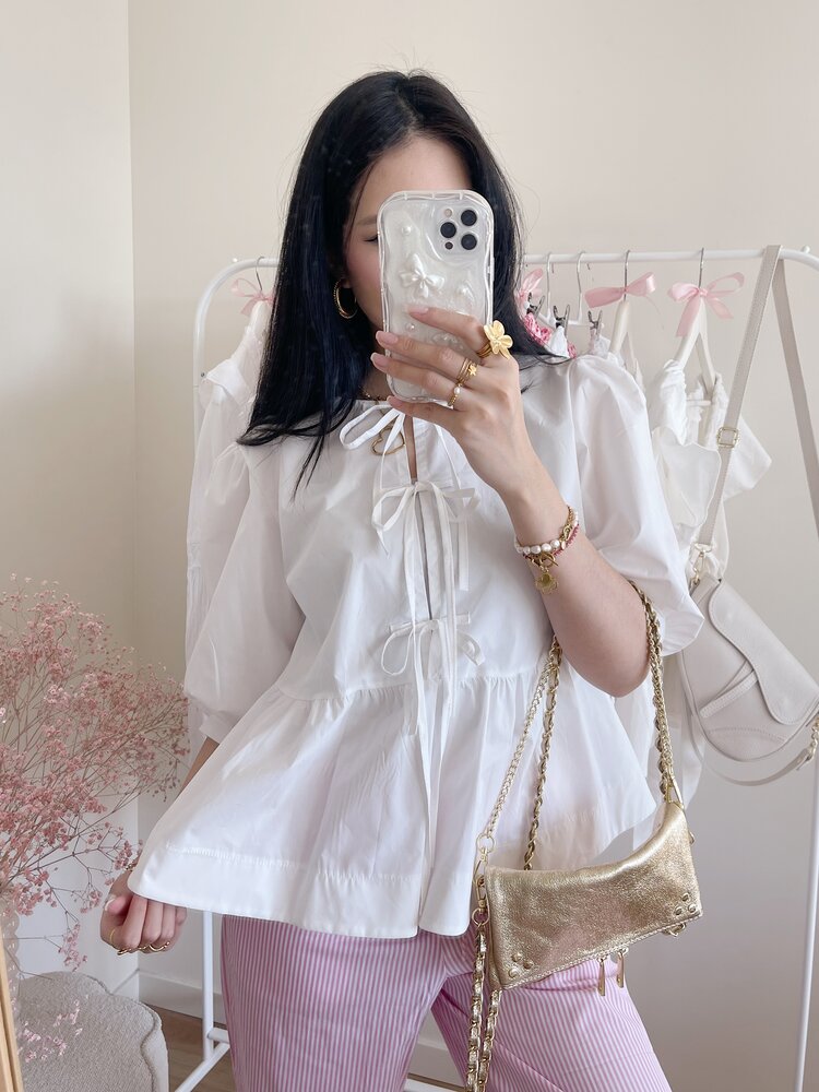 Livia Bow Blouse / White