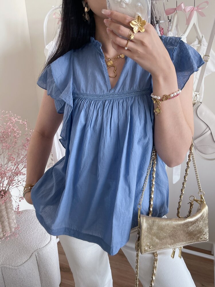 Novea Sweetheart Top / Denim Blue