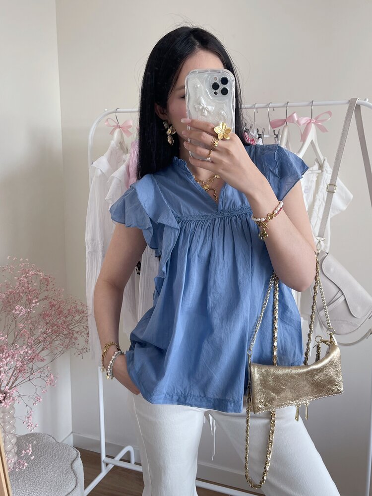Novea Sweetheart Top / Denim Blue