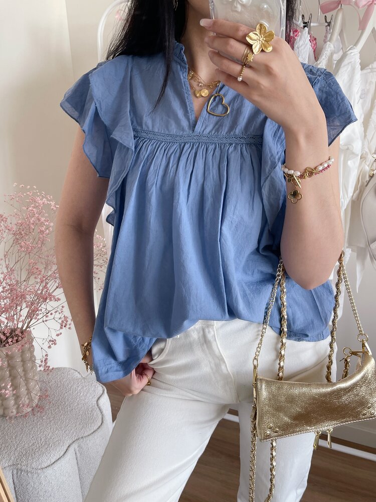 Novea Sweetheart Top / Denim Blue