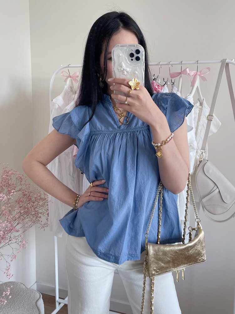 Novea Sweetheart Top / Denim Blue