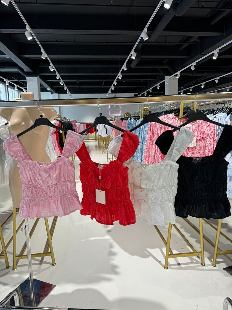 Ella Ruched Top / White