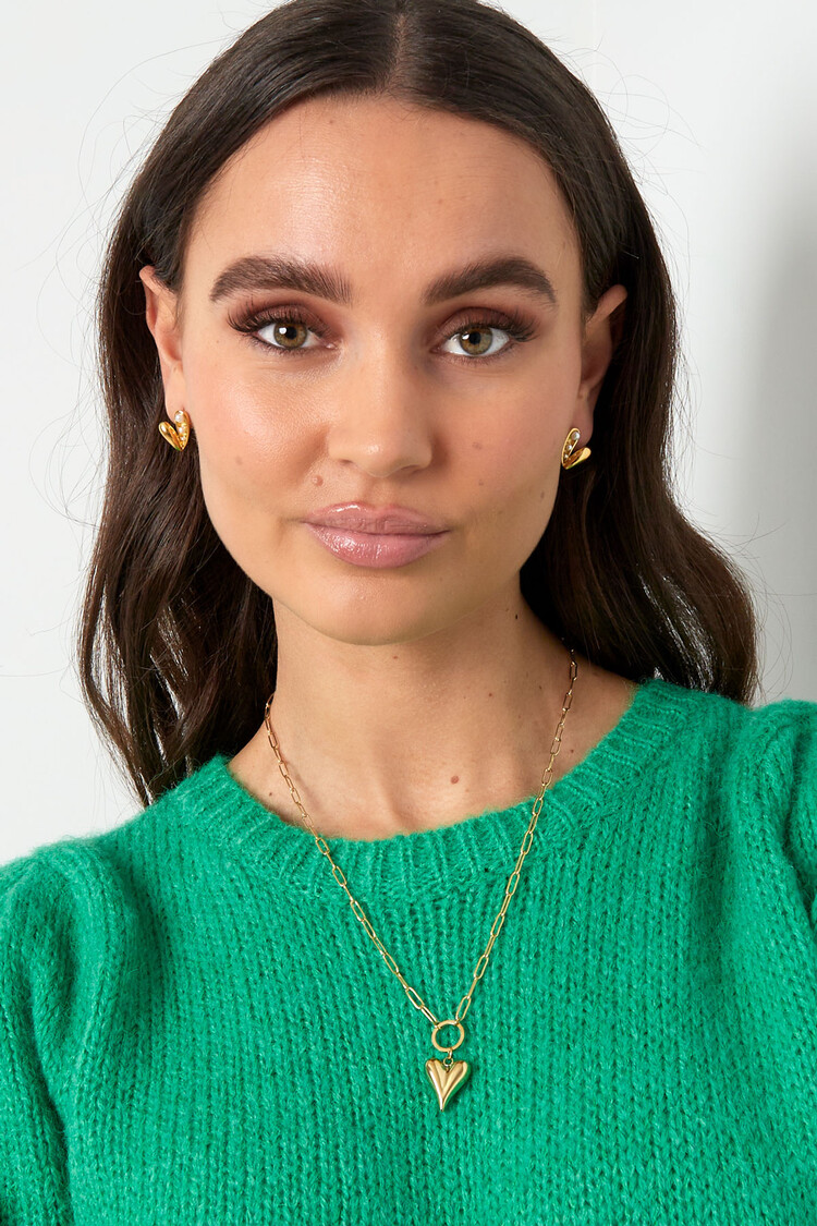 Gold Linked Heart Chain Necklace