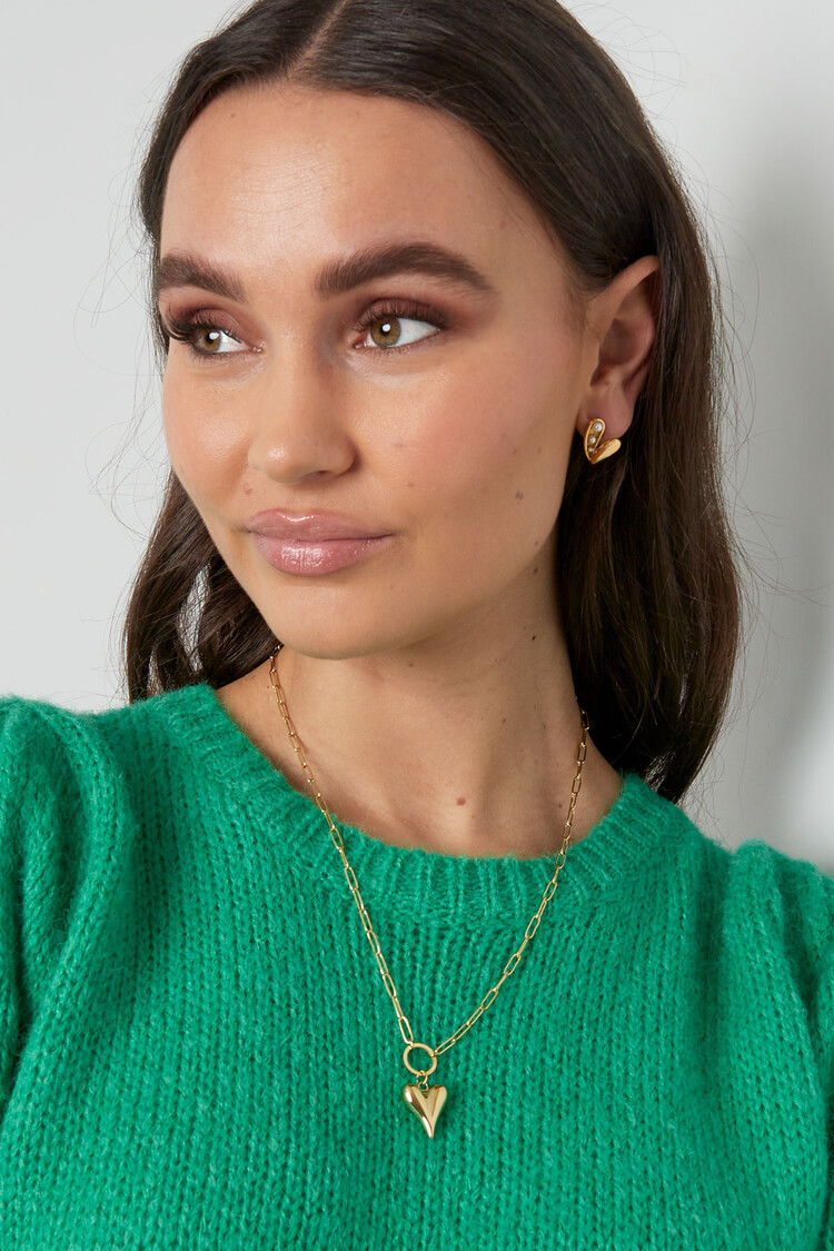 Silver Linked Heart Chain Necklace