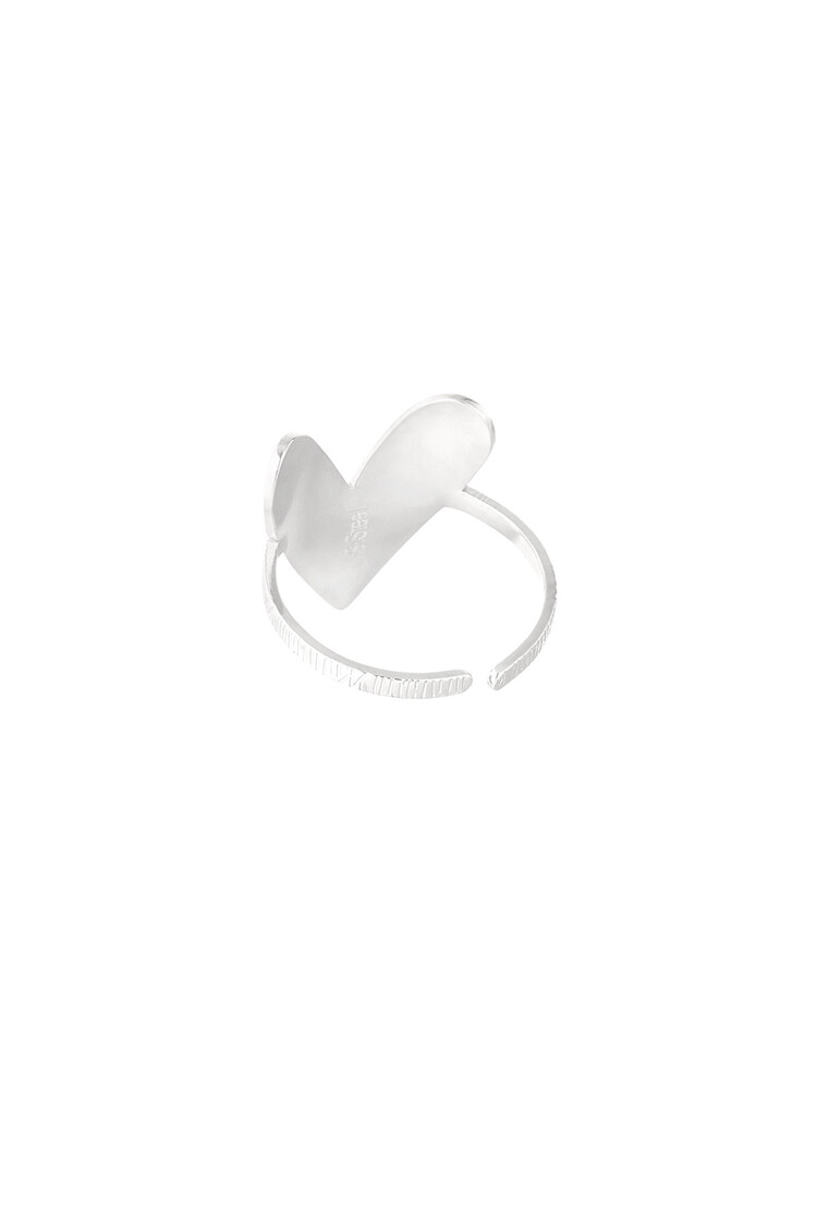 Silver Big Textured Heart Ring