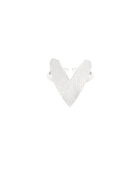 Silver Big Textured Heart Ring