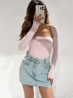 Amalie Square Neck Top / Baby Pink