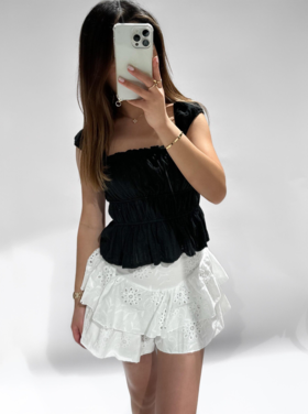 Ella Ruched Top / Black