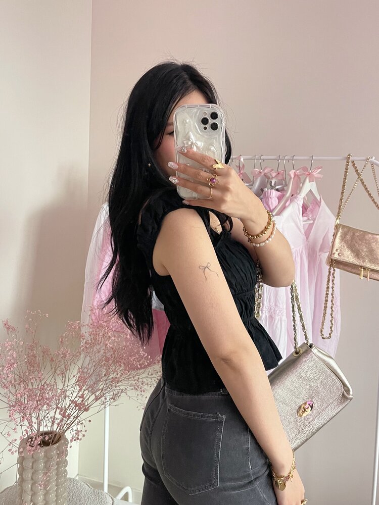 Ella Ruched Top / Black