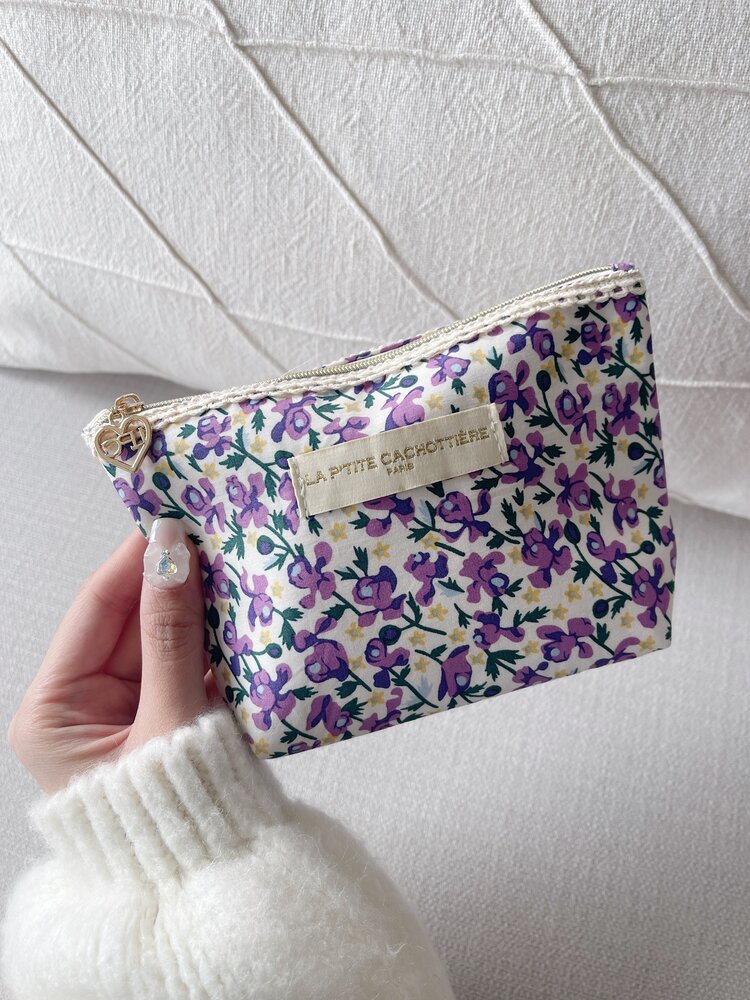 Becca Flower Pouch / White & Lilac