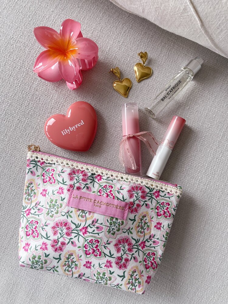 Becca Flower Pouch / Pink