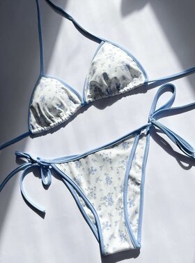 Maelina Flower Bikini Set / Blue