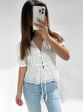 Brandy Bow Top / White