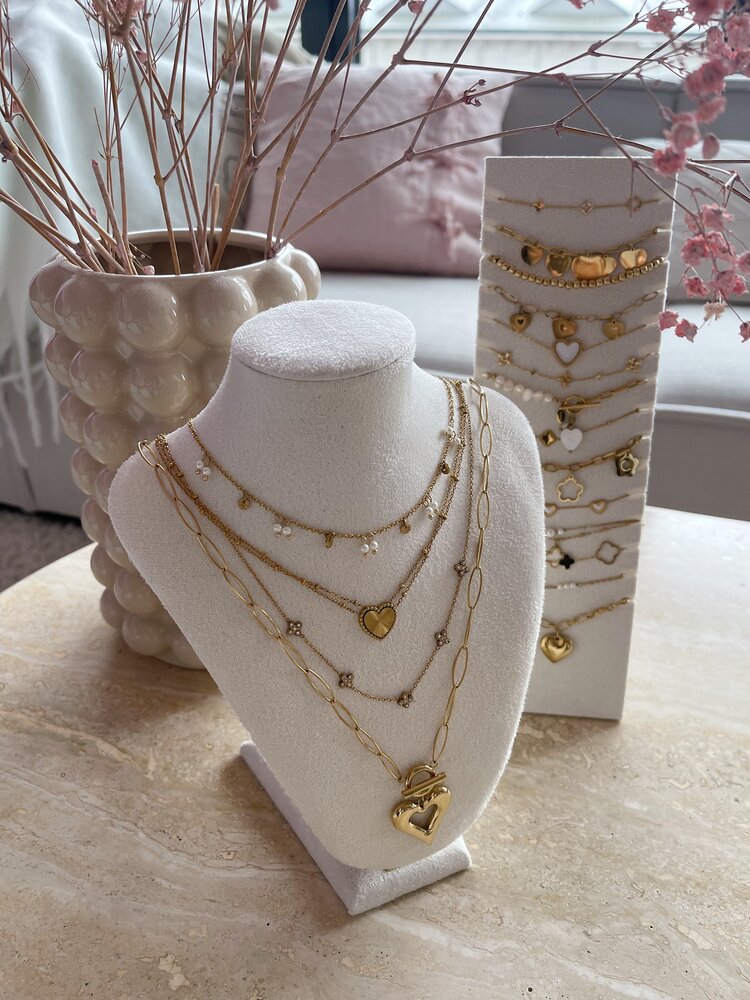 Gold Tiny Lucky Flower Necklace