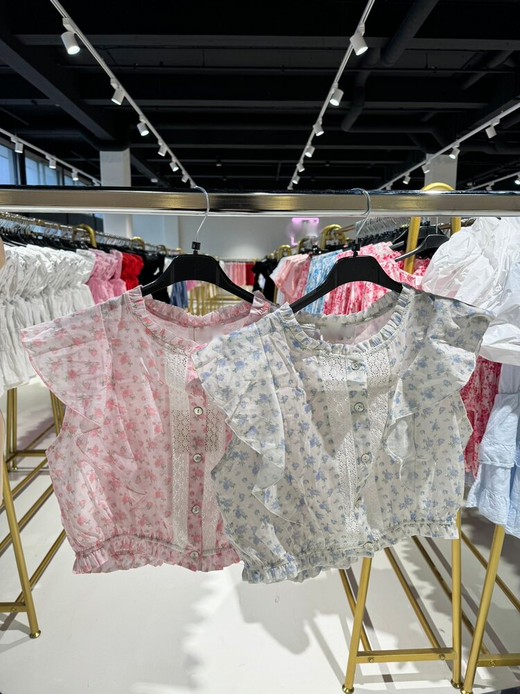 Rosalie Flower Crop Top / Pink