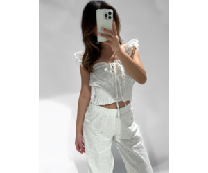 transparent embroidered top