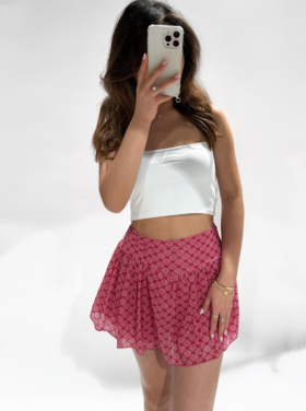 Lylou Boho Print Skort / Red Pink