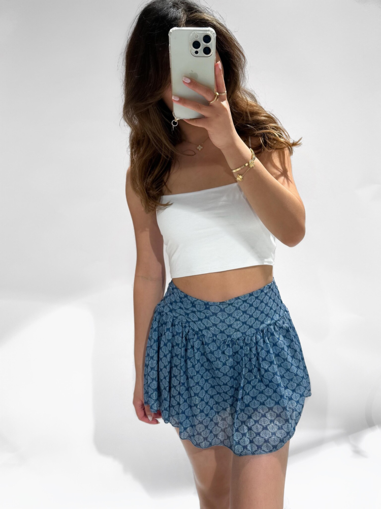 Lylou Boho Print Skort / Navy Blue