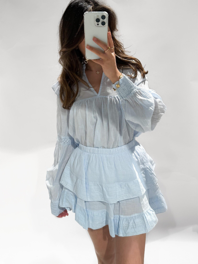 Lilly Ruffle Skort / Light Blue